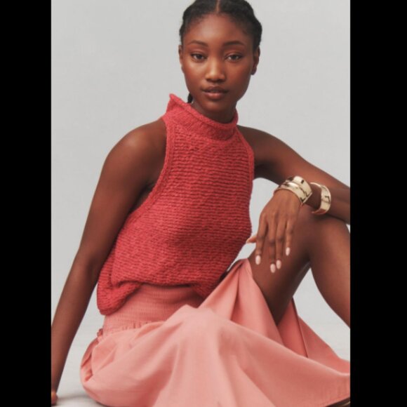 Brand New Pilcro Rolled Mock-Neck Sweater Tank - Picture 3 of 15